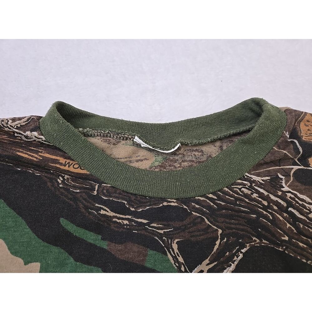 Woodland Plus Vtg 90s Mixed Camo Tshirt Mens Sz Med Gorpcore Hunting Outdoor - Picture 4 of 8